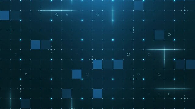 Digital grid background with data points and glowing lines