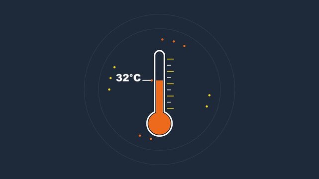 Digital thermometer icons showing various temperature levels