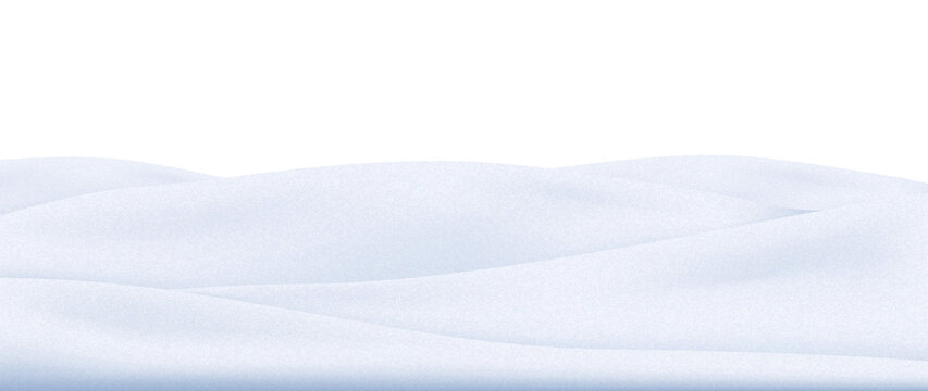 Layered Snowdrifts with Soft Blue Shadows Isolated on Transparent Background