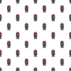 Obraz premium Nuclear atomic bomb missiles forming a seamless tiled pattern representing war and destruction