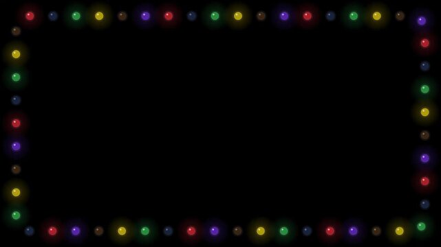 Colorful Neon Marquee Border Loop with Flashing Multi-Colored Lights
