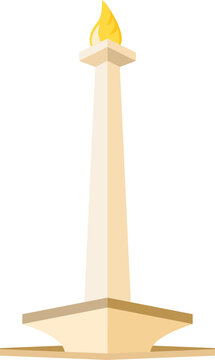 Tugu monas jakarta flat design landmark illustration