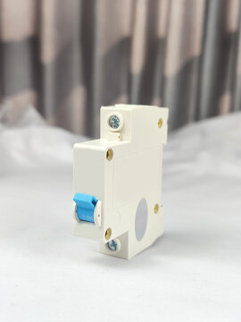 single-pole Miniature Circuit Breaker (MCB) featuring a toggle switch on off control, designed for electrical circuit protection, overcurrent defense, and safe residential power distribution