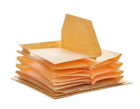 Open Brown Expanding Folder Isolated on Transparent Background for Document Organization Business Storage Solutions and Office Paperwork Management detailed view multiple compartments