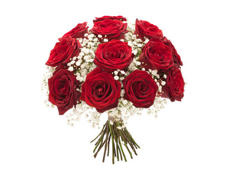 Red Rose Bouquet Isolated on Transparent Background Elegant Floral Arrangement for Romance Celebration and Special Occasions Beautiful Cutout Design Element stunning vibrant roses beautifully