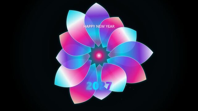 Abstract colorful flower shape for happy new year 2027