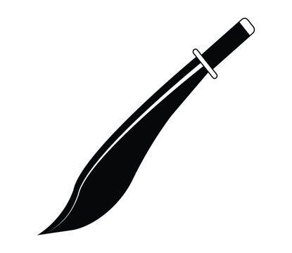 Military Knife and Machete Black Silhouette