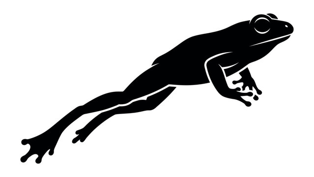 Silhouette of a leaping frog