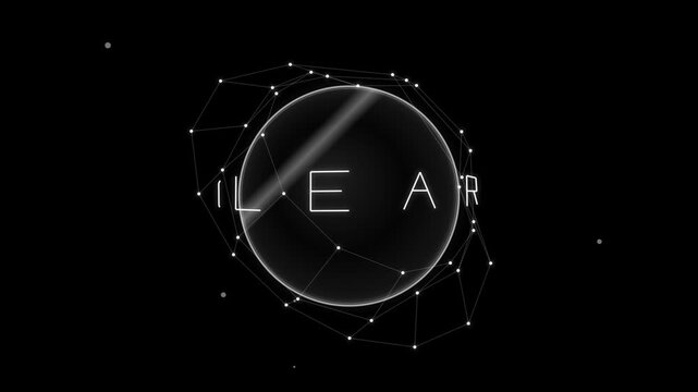 Minimal Dark Circular Technology Interface with Elegant Gray Lines and Glow