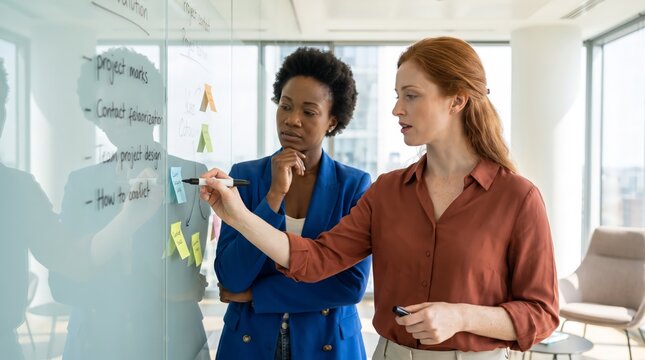 Women developing office strategy