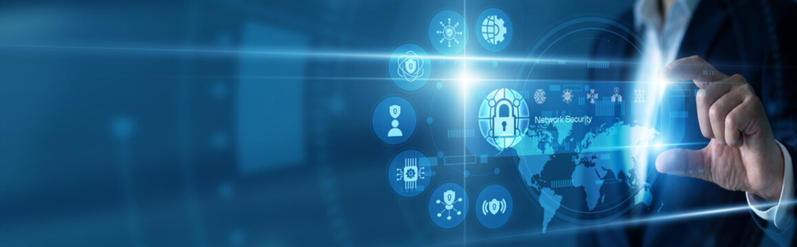 Cyber defense. Analyst deploys advanced Network Security protocols, monitoring firewall traffic to block potential cyber threats and secure the integrity of enterprise data clouds.