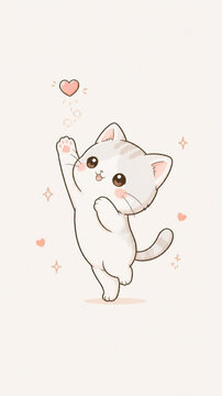 Playful Waving Cat - 8