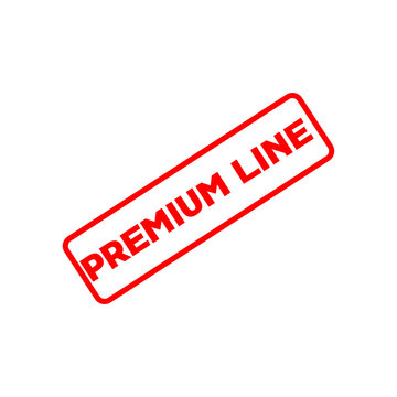 Red Premium Line rubber stamp isolated on white background