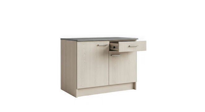 Modern white kitchen cabinet with drawer