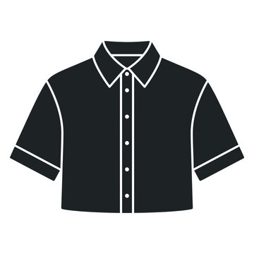 Short sleeved button down shirt with white trim