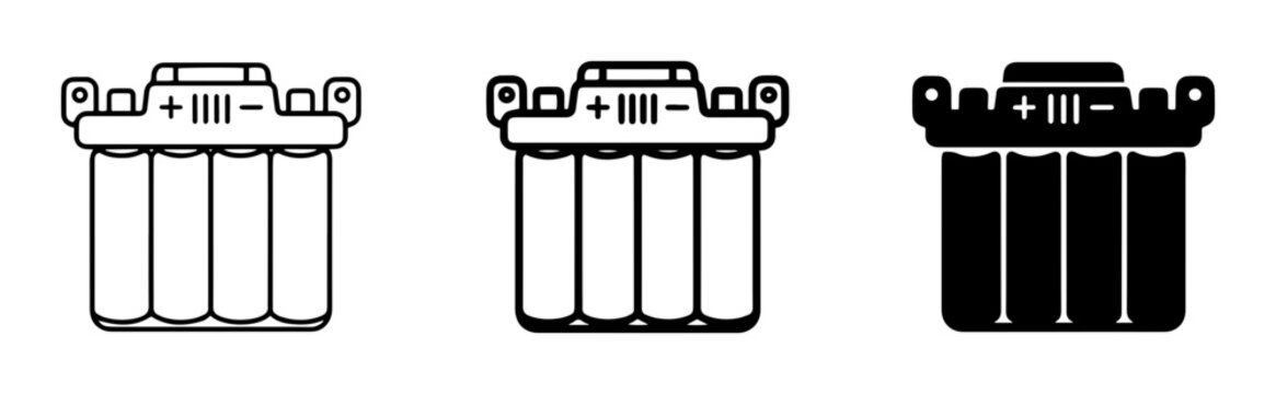Battery Pack Vector Icons, Power Source Symbols, Energy Storage Graphics
