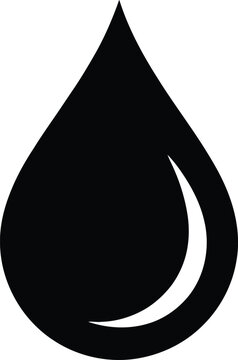 Black drop or teardrop shape icon vector