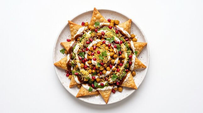 Samosa Chaat Nachos with Yogurt and Tamarind Chutney