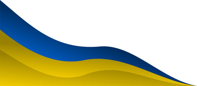 Wavy ukraine flag corner border illustration