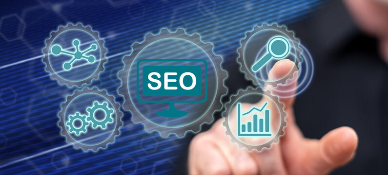 Man touching a seo concept