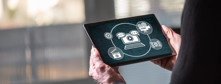 Video marketing concept on a tablet