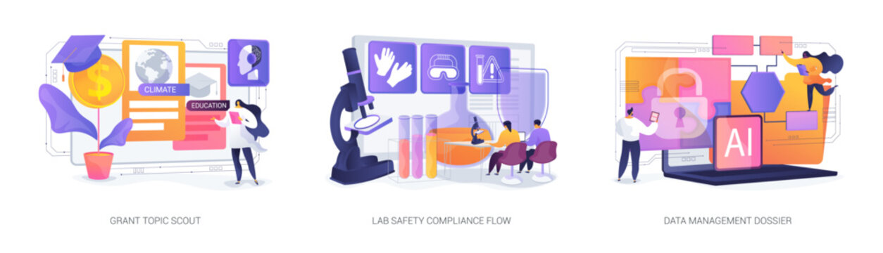 Data-Driven Microlearning Acceleration abstract concept vector illustrations.