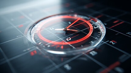 Obraz premium Futuristic Digital Clock and Calendar for Time Management Concept