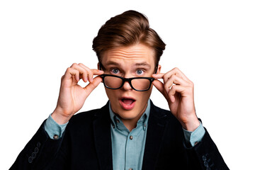 Close up photo amazing him his guy macho specs perfect appearance not believe eyes unexpected epic...