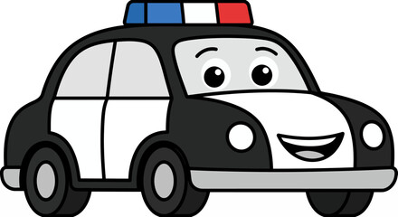 Cute Cartoon Police Car Character © Ageng