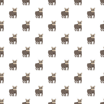 French bulldogs forming a repeating pattern, creating a wallpaper or background