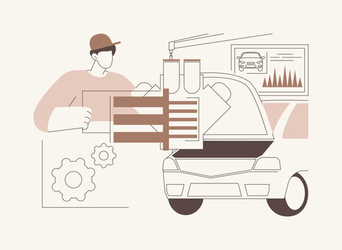 Car diagnostics isolated cartoon vector illustrations.