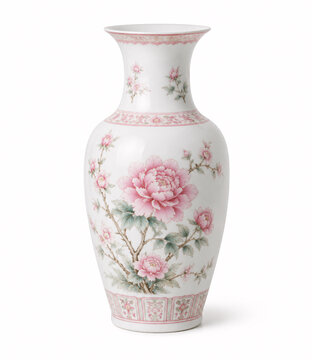 Pristine Pink Floral Porcelain Vase