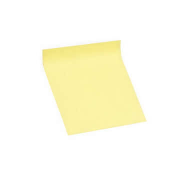 Single yellow sticky note paper for office reminders