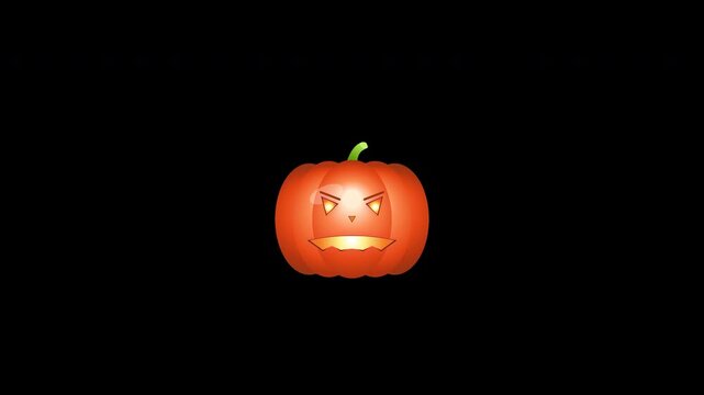 Angry Pumpkin Candy Explosion Transparent Halloween Animation