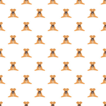 Repeated boxer dog illustrations creating a cute animal pattern