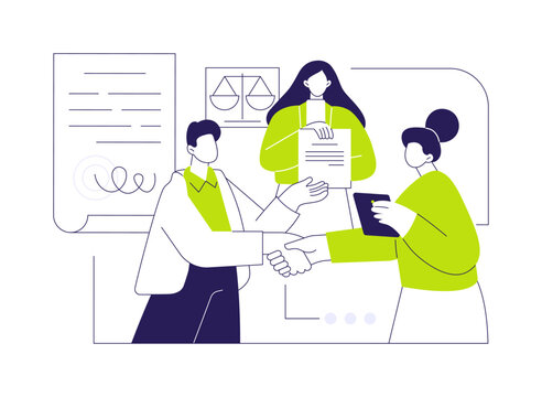 Facilitate business negotiations isolated cartoon vector illustrations.