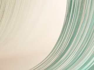 Fototapeta premium Abstract light green transparent curves with minimalist background 