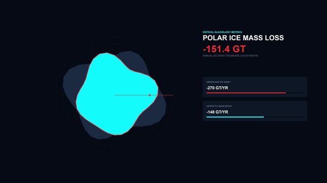 Scientific data visualization tracking polar ice mass loss