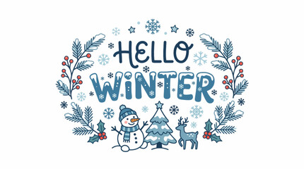 hello winter vector wallpaper © Mimo95