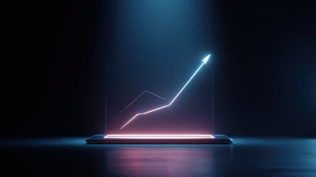 Growth chart with neon light effect