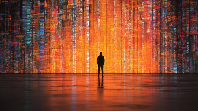 Silhouette figure digital abstract background