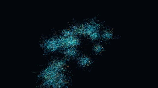 Morphing data node network clusters seamless loop background