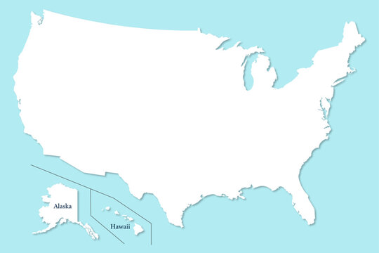 Simple Blank Map of the United States