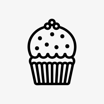 Christmas pudding cupcake illustration dessert.