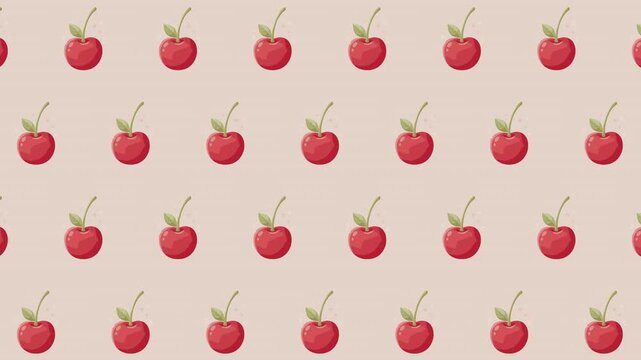 Cute cherry fruit seamless loop background pattern for cute design