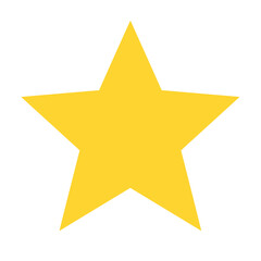 Obraz premium A simple yellow star shape icon with sharp points representing a bright celestial object or a symbol for achievement and rating isolated on transparent background, Vector