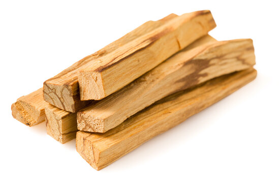 Palo Santo wood sticks isolated on white background.