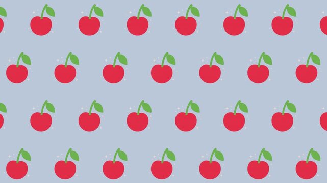 Cute cherry seamless loop pattern background design