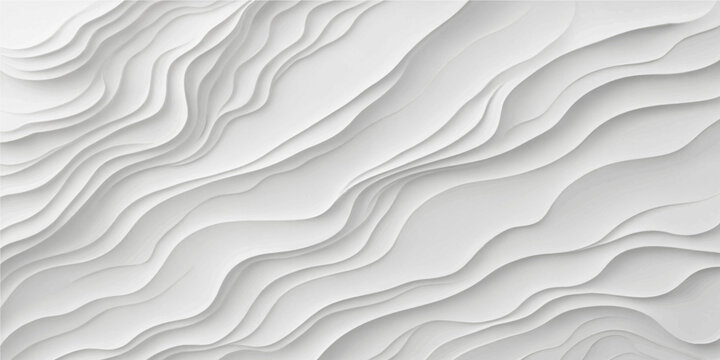 abstract white paper cut 3d wavy topographic background vector layered contour wave relief texture design