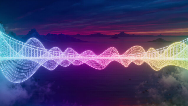 Bridge Woven From Threads of Light Surrealist Conceptual Art, Creative Digital Photography